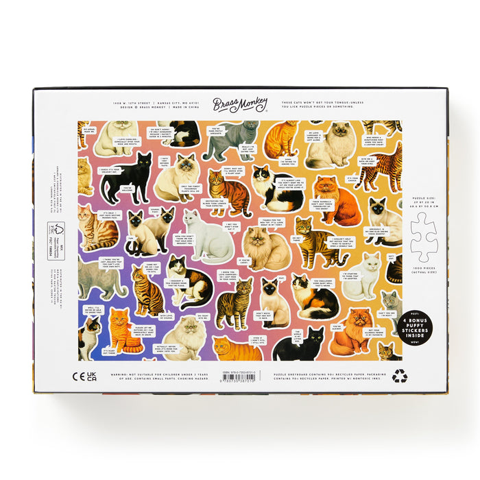 Brass Monkey | Moody Cats 1000‑Piece Multi‑Colour Jigsaw Puzzle Homing Instincts