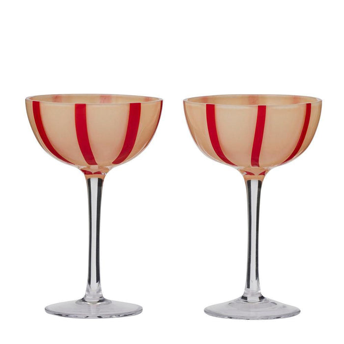 Coast to Coast Imports | Aperitivo Coupe Glass Set Pink Red