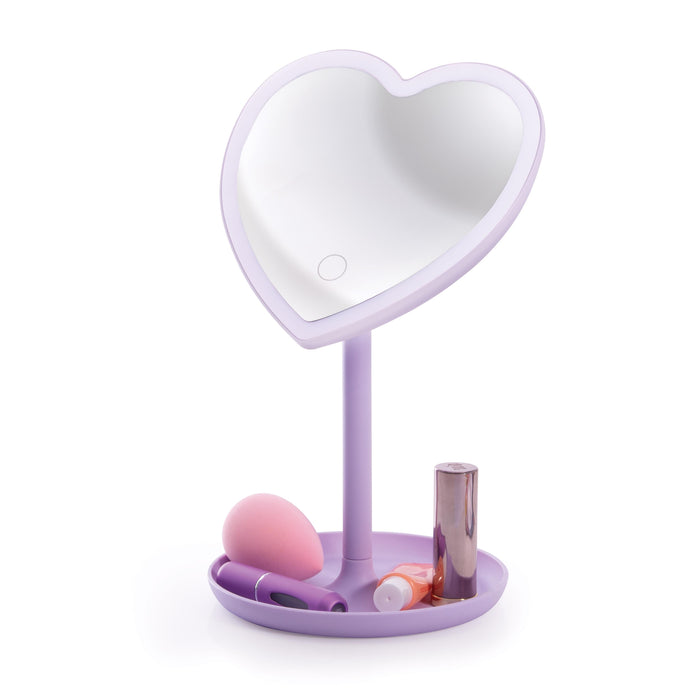 isGift | Light Up LED Heart Mirror Purple