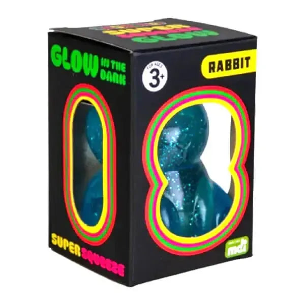 Smooshos | Super Squeeze Glow-in-the-Dark Neon Rabbit Squishy Toy Homing Insticts