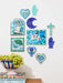 Jones & Co | Decorative Tile Capiz Shell Moon Blue Heart