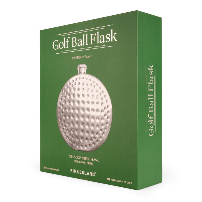 Kikkerland | Golf Ball Flask Silver 8 Oz Funnel