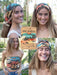 NAT LIFE | Boho Bandeau Headband Blue Coral Cream Floral
