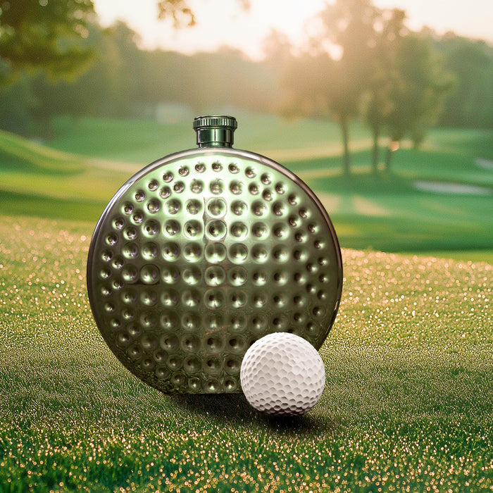 Kikkerland | Golf Ball Flask Silver 8 Oz Funnel