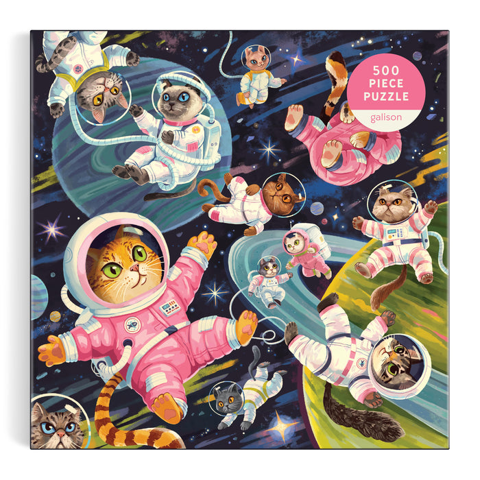 Galison | A Space Meowdyssey Puzzle - 500pc Multi-Coloured Homing Instincts