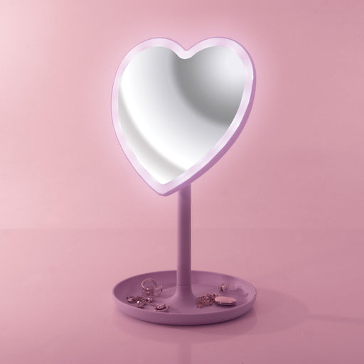 isGift | Light Up LED Heart Mirror Purple