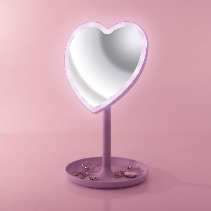 isGift | Light Up LED Heart Mirror Purple