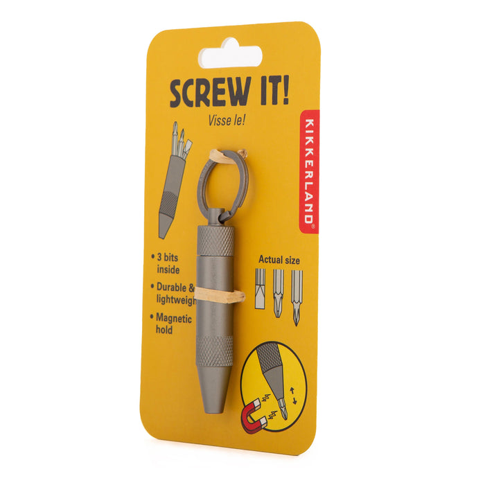 Kikkerland | Screw It! Mini Keychain Screwdriver Silver