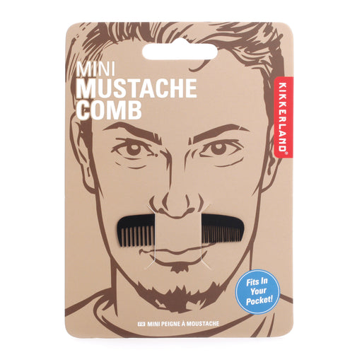 Kikkerland | Mini Mustache Comb Black