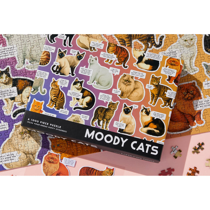 Brass Monkey | Moody Cats 1000‑Piece Multi‑Colour Jigsaw Puzzle Homing Instincts