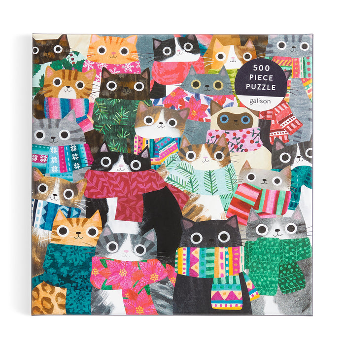 Galison | Wintry Cats Puzzle 500pcs Multi-Coloured