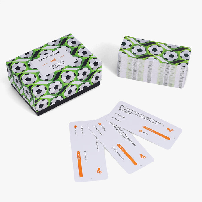 Games Room | Multi-Coloured Soccer Trivia Card Game Portable Box for Fans Homing Instincts