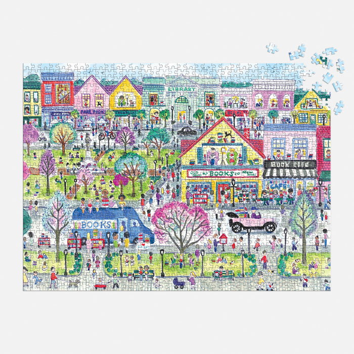 Galison Book | Town Puzzle 1000 Pieces Illustrated Multi‑Colour