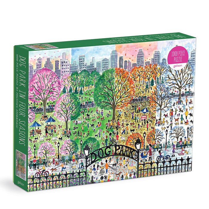 Galison | Dog Park in Four Seasons Puzzle - 1000pcs Multi-Coloured