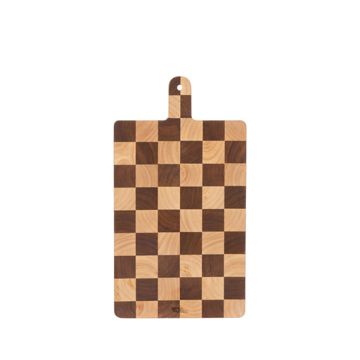 Davis & Waddell | Hudson Acacia Wood Checkerboard Serving Board with Handle