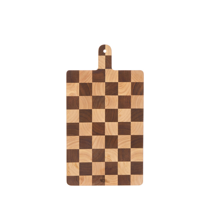 Davis & Waddell | Hudson Acacia Wood Checkerboard Serving Board with Handle