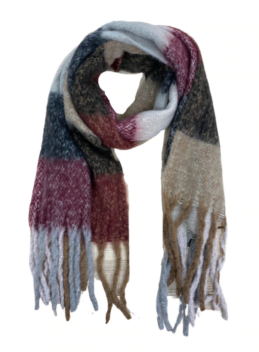 Cinnamon Creations | Soft Blanket Scarf - Black and Wine-Cinnamon Creations-Homing Instincts