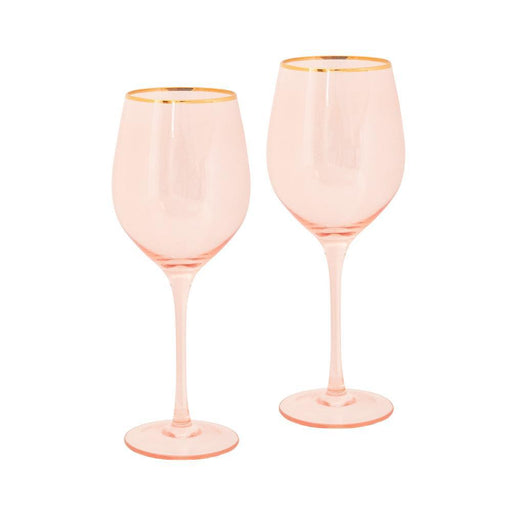 Cristina Re | Wine Glass Rose Crystal Set of 2-Cristina Re-Homing Instincts