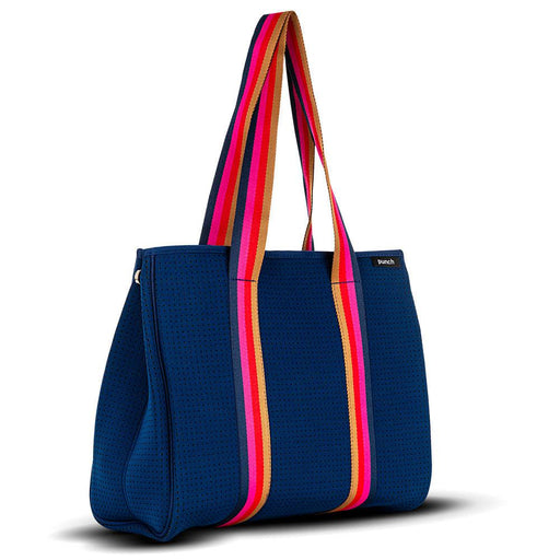 Punch Neoprene | Tote Bag- Navy with Navy/Pink/Red/Tan-Executive Concepts Pty Ltd-Homing Instincts