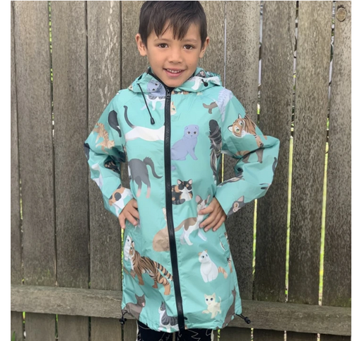 Monster Threads | Clower of Cats Kids Raincoat-Monster Threads-Homing Instincts