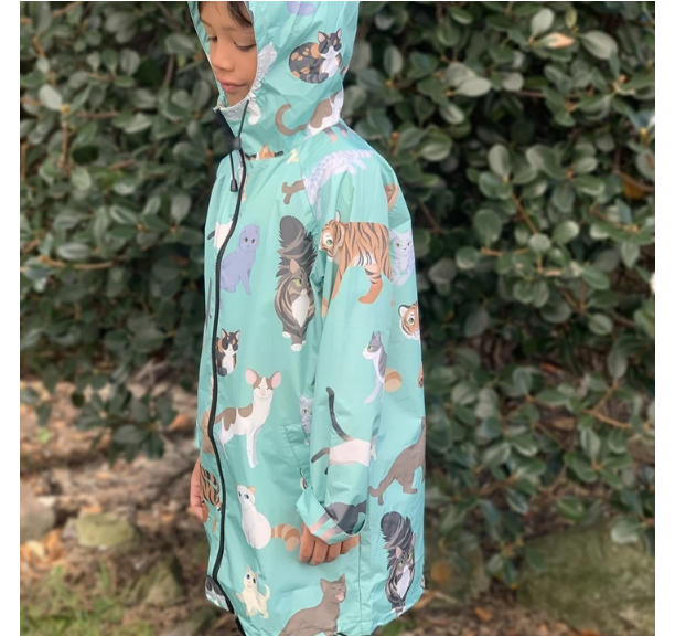 Monster Threads | Clower of Cats Kids Raincoat-Monster Threads-Homing Instincts