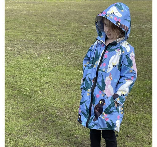 Monster Threads | Cockatoos and Flora Kids Raincoat-Monster Threads-Homing Instincts