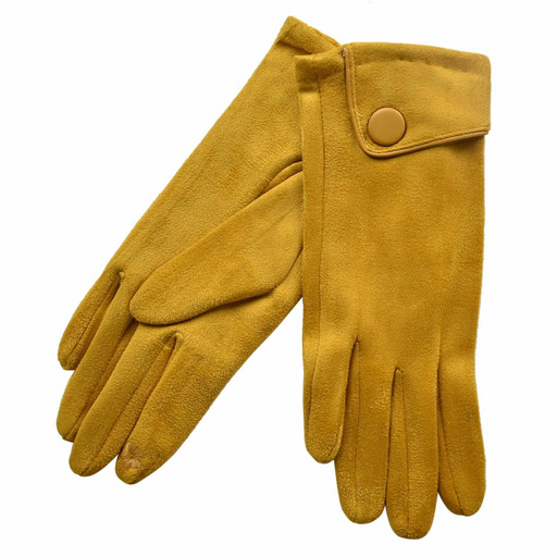 Taylor Hill | Mustard Big Button Cuffed Touch-Screen Gloves-Taylor Hill-Homing Instincts