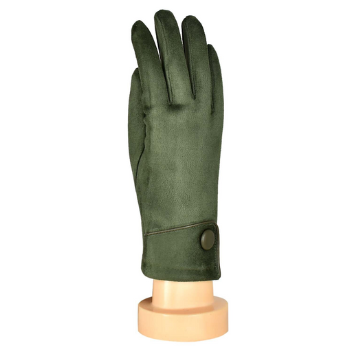 Taylor Hill | Olive Big Button Cuffed Touch-Screen Gloves-Taylor Hill-Homing Instincts