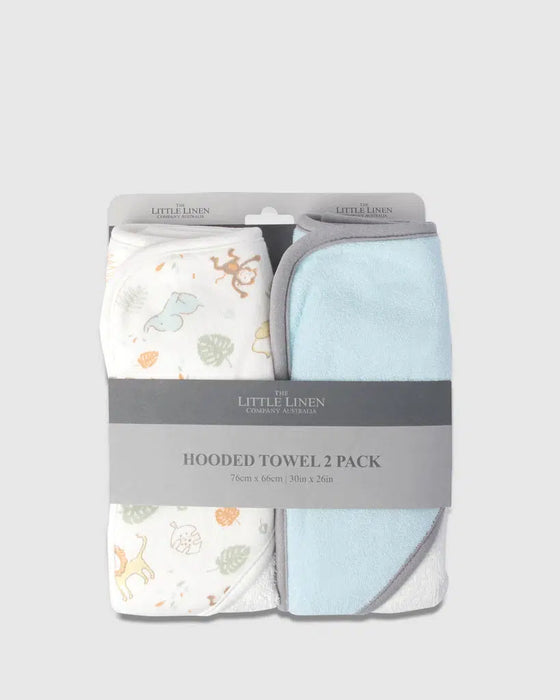 The Little Linen Company | Baby Hooded Towel 2 Pack Bear-The Little Linen Company-Homing Instincts