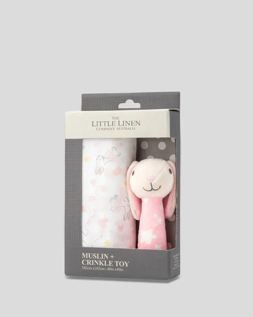 The Little Linen Company | Baby Muslin Wrap and Toy Ballerina Bunny-The Little Linen Company-Homing Instincts