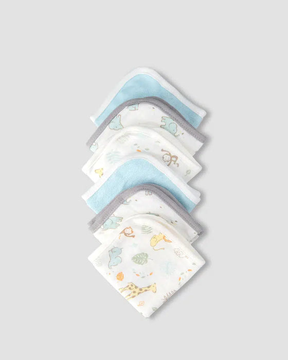 The Little Linen Company | Baby Face Washer 6 Pack Bear-The Little Linen Company-Homing Instincts