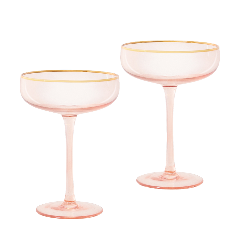 Cristina Re | Coupe Rose Crystal Set of 2-Cristina Re-Homing Instincts