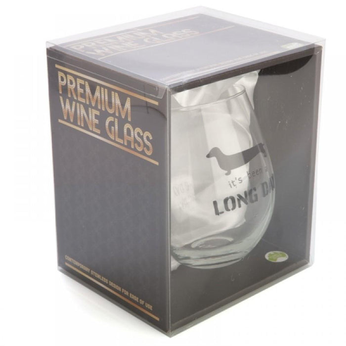 Dachshund Stemless Wine Glass-MDI-Homing Instincts