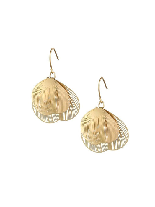 Tiger Tree | Gold Filigree Double Round Leaf Earrings-Tiger Tree-Homing Instincts