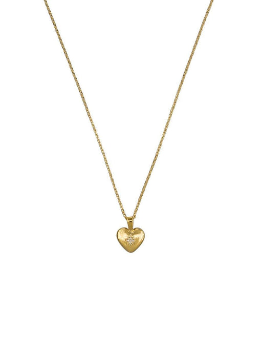 Tiger Tree | Gold Cubic Zirconia Heart Necklace-Tiger Tree-Homing Instincts