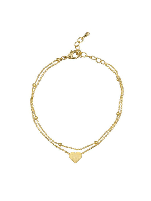Tiger Tree | Gold Double Chain Heart Bracelet-Tiger Tree-Homing Instincts