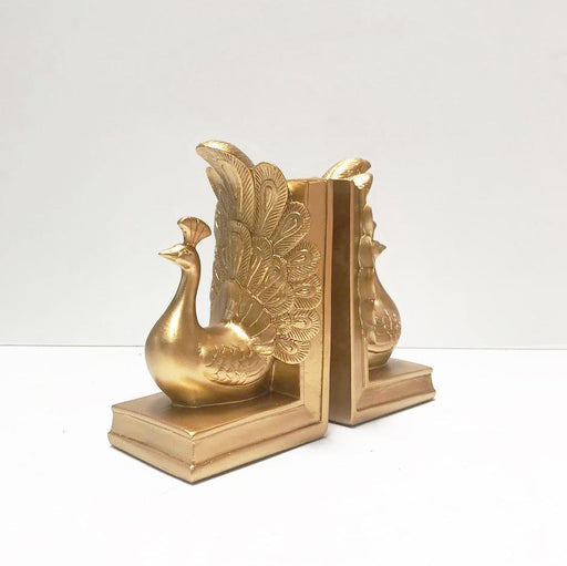 White Moose | Gold Peacock Bookend-White Moose-Homing Instincts